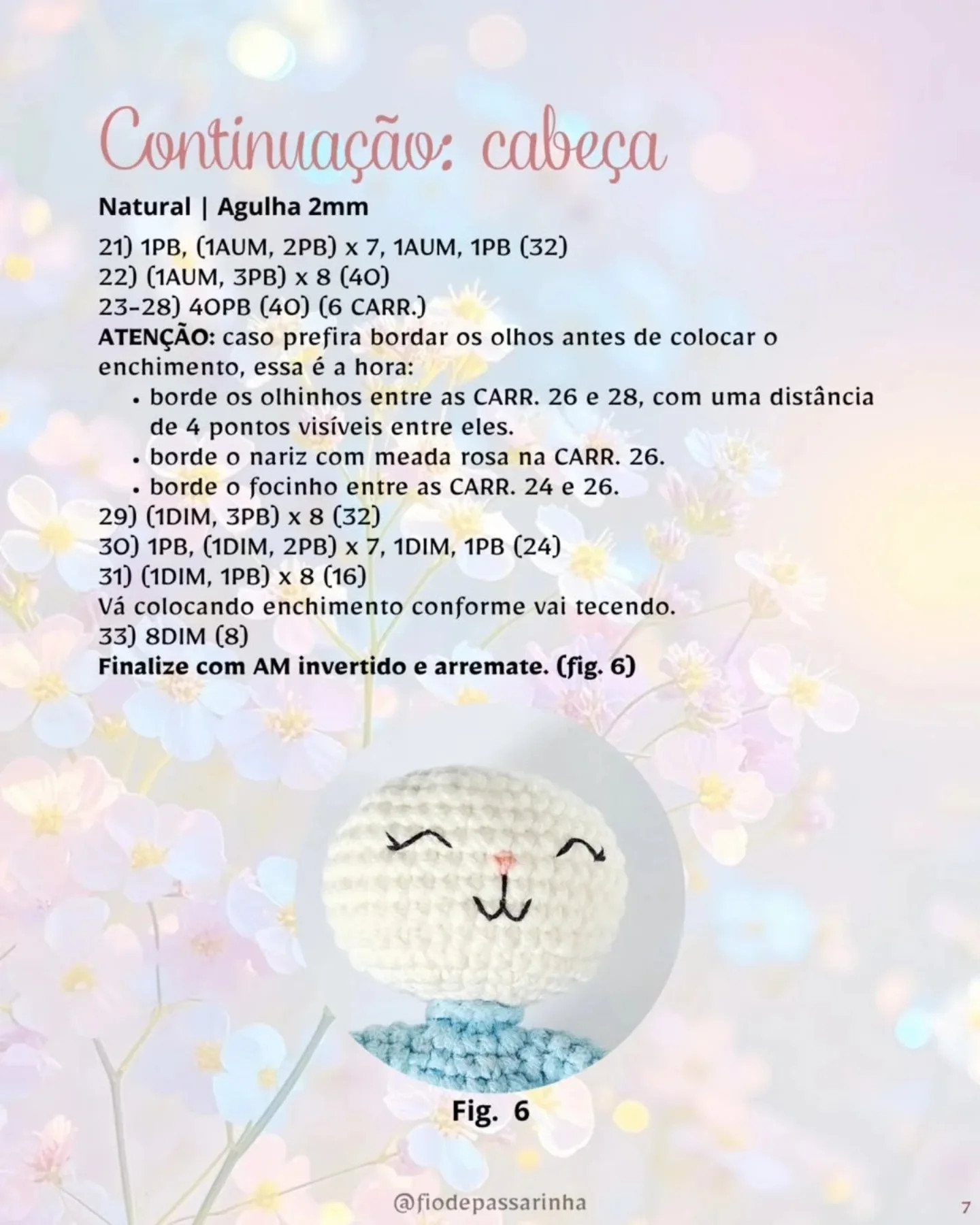 Coelhinha Amélie: Gráfico de crochê gratuito