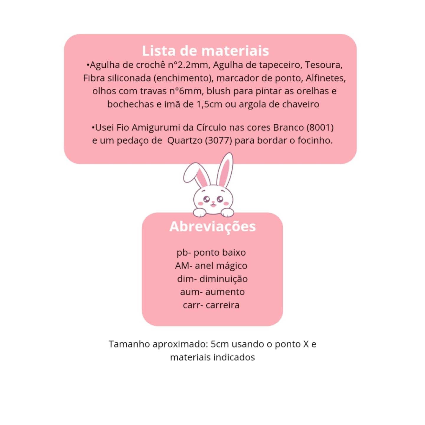 Coelhinha Amigurumi: Gráfico de Crochê Grátis
