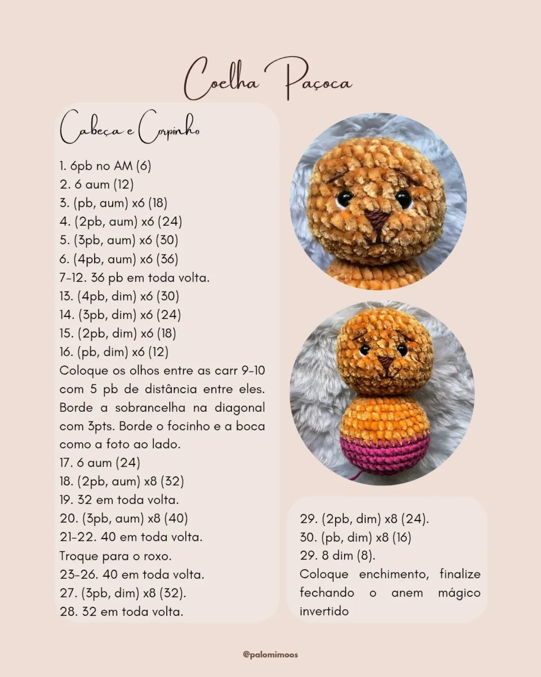 Coelhinha de Páscoa em crochê: Gráfico gratuito!