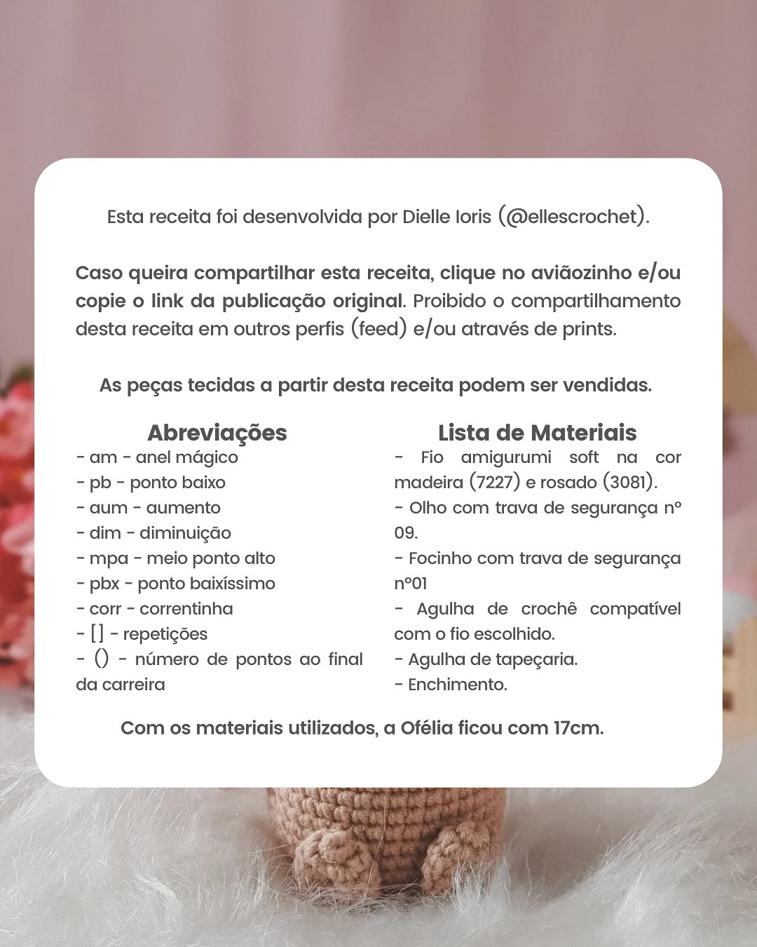 COELHINHA OFÉLIA: Gráfico de crochê gratuito para coelhinha amigurumi