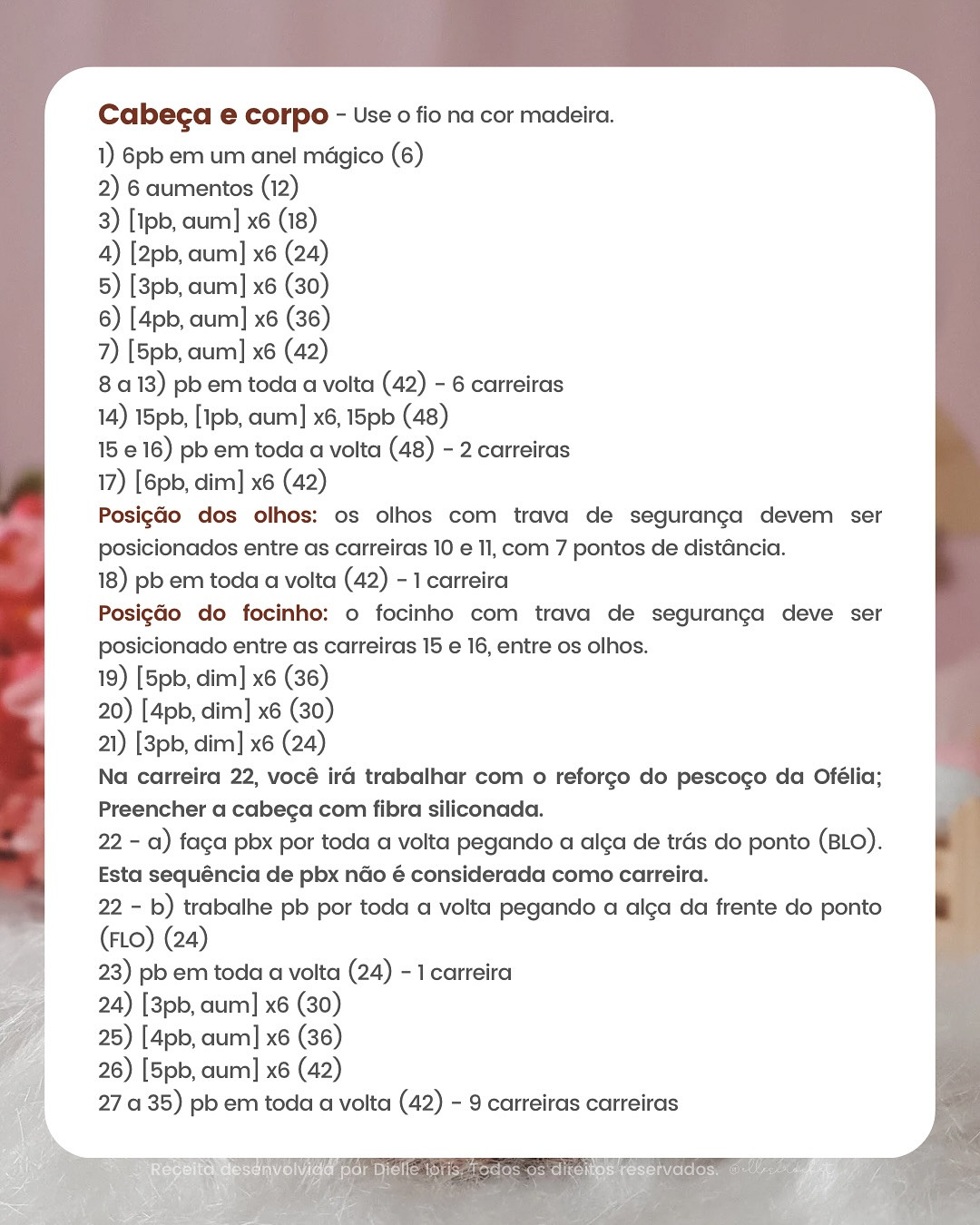 COELHINHA OFÉLIA: Gráfico de crochê gratuito para coelhinha amigurumi