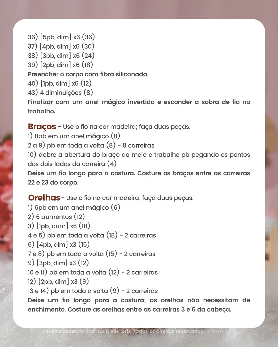 COELHINHA OFÉLIA: Gráfico de crochê gratuito para coelhinha amigurumi