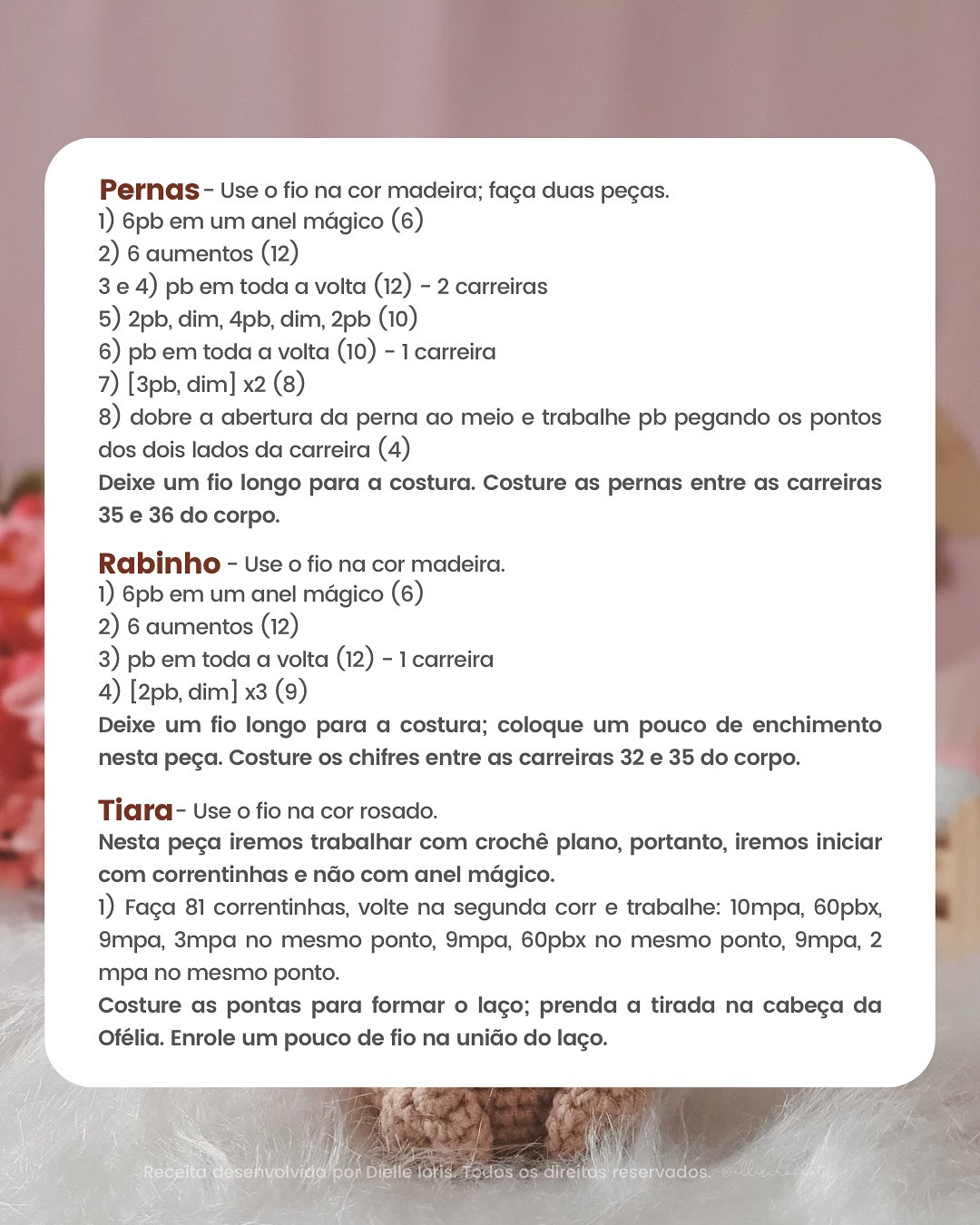 COELHINHA OFÉLIA: Gráfico de crochê gratuito para coelhinha amigurumi
