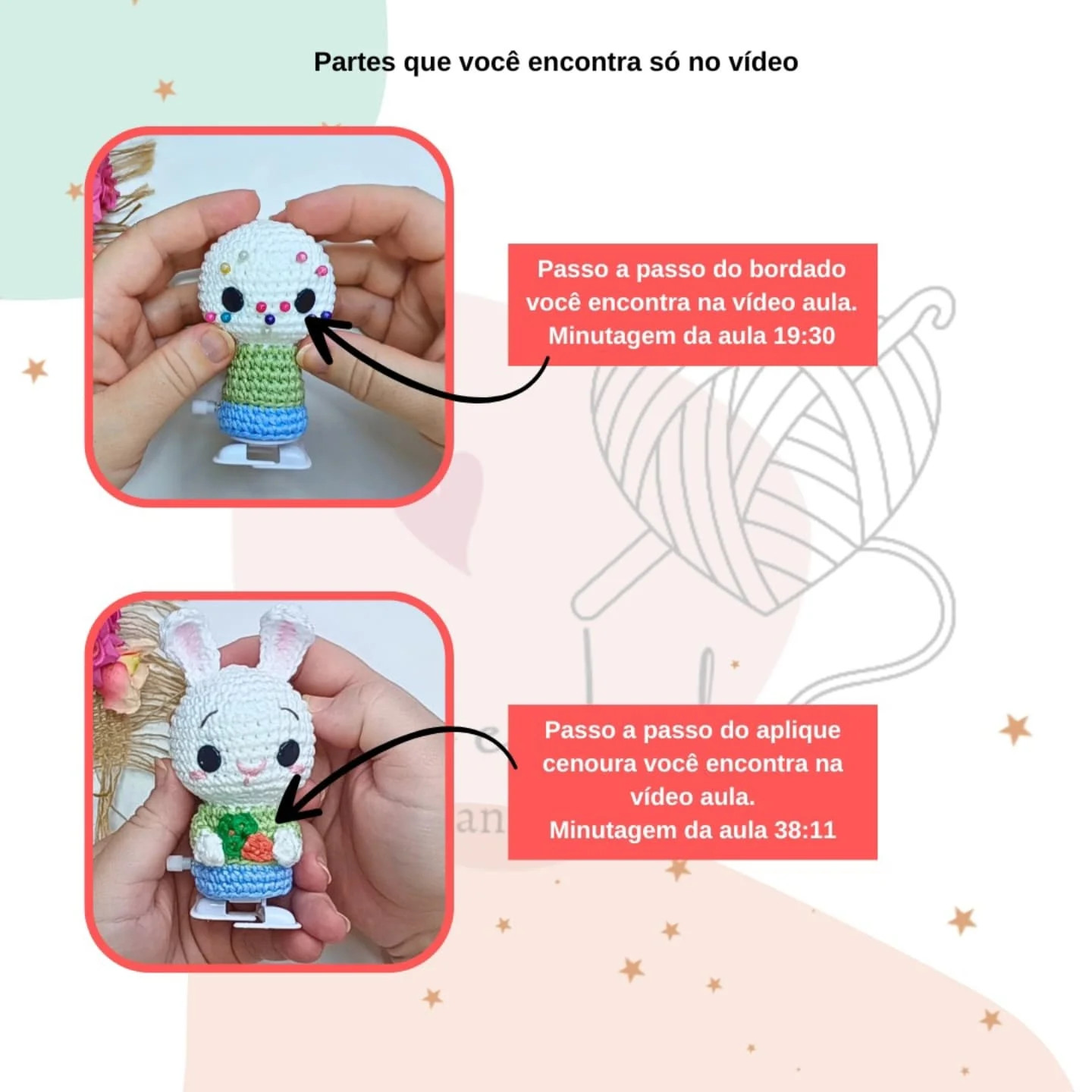 Coelhinho que anda: gráfico de crochê grátis