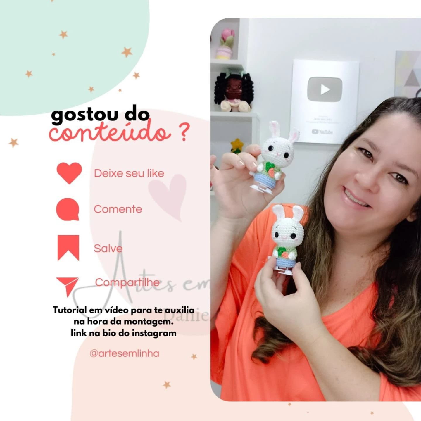 Coelhinho que anda: gráfico de crochê grátis
