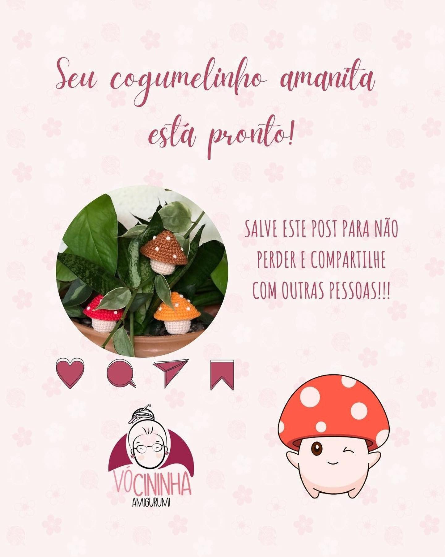 Cogumelo Amanita: Grátis Padrão de Crochê