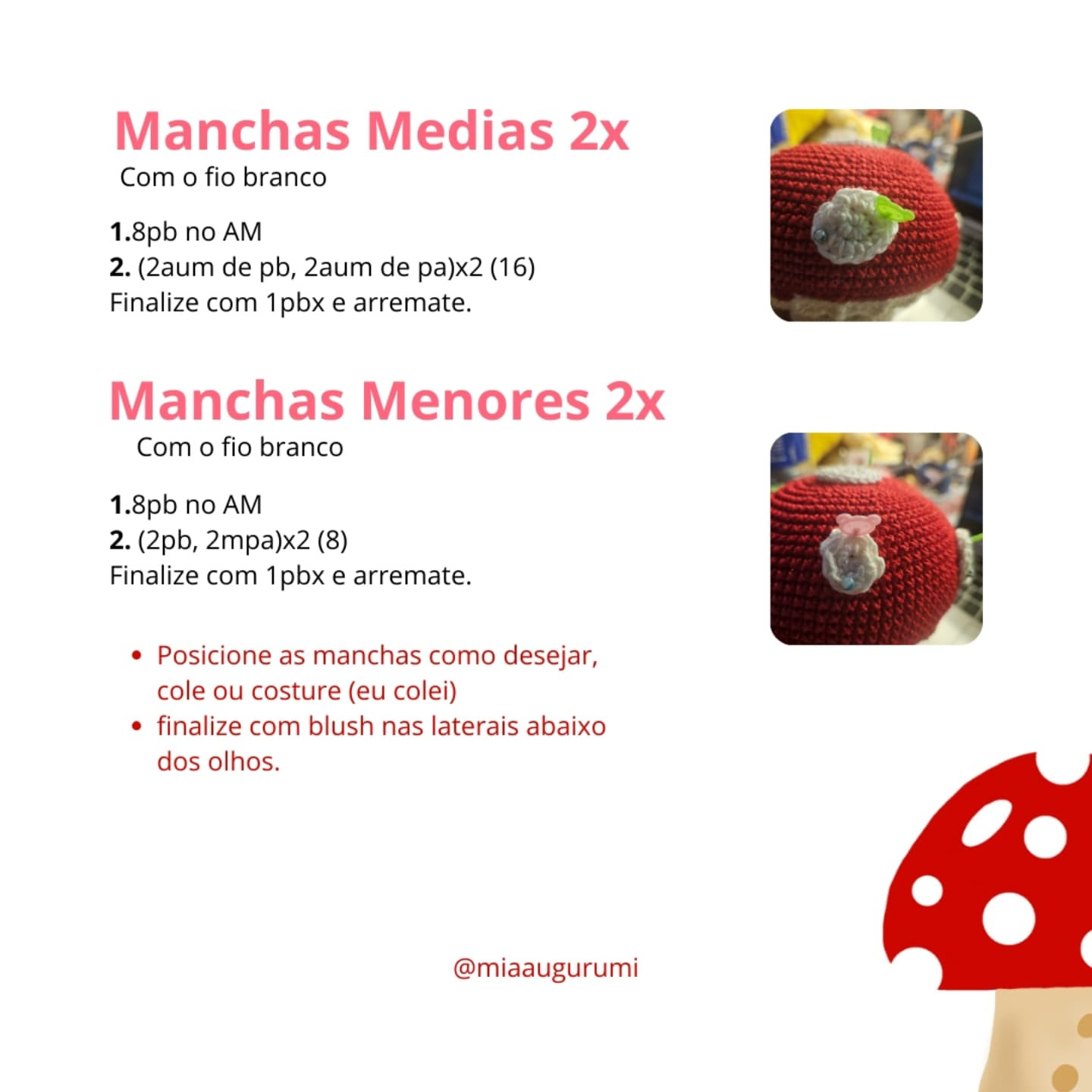 Cogumelo Amigurumi: Gráfico de crochê gratuito