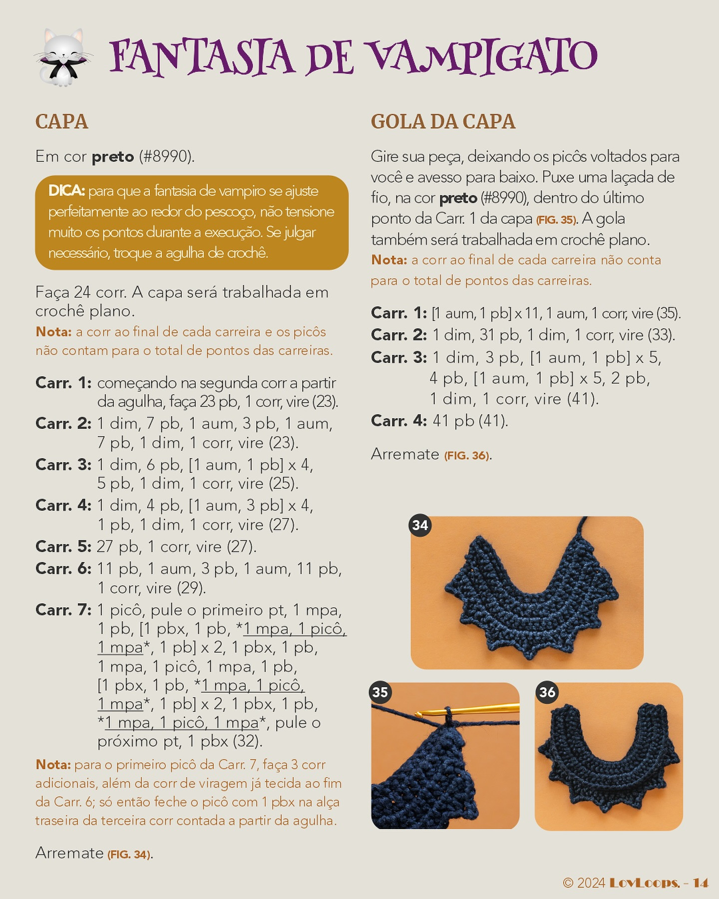 Coleção de Gatinhos de Halloween: Gráficos de Crochê Grátis