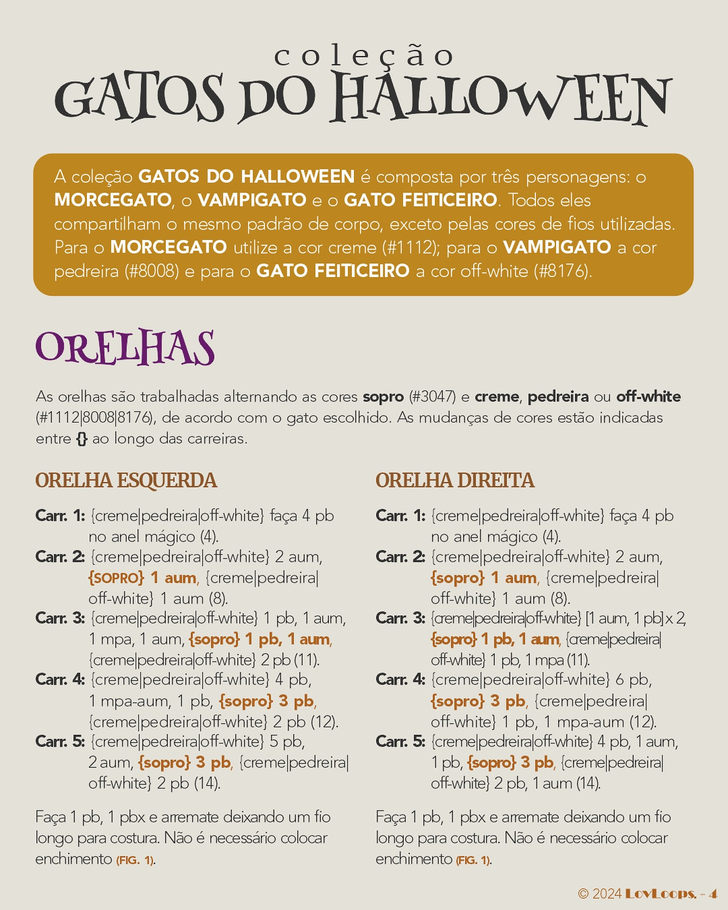 Coleção de Gatinhos de Halloween: Gráficos de Crochê Grátis