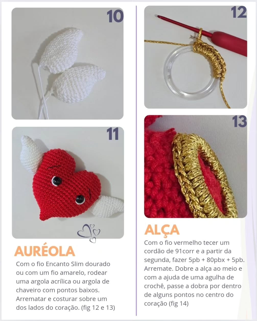 Coraçãozinho de crochê: Gráfico gratuito para amigurumi