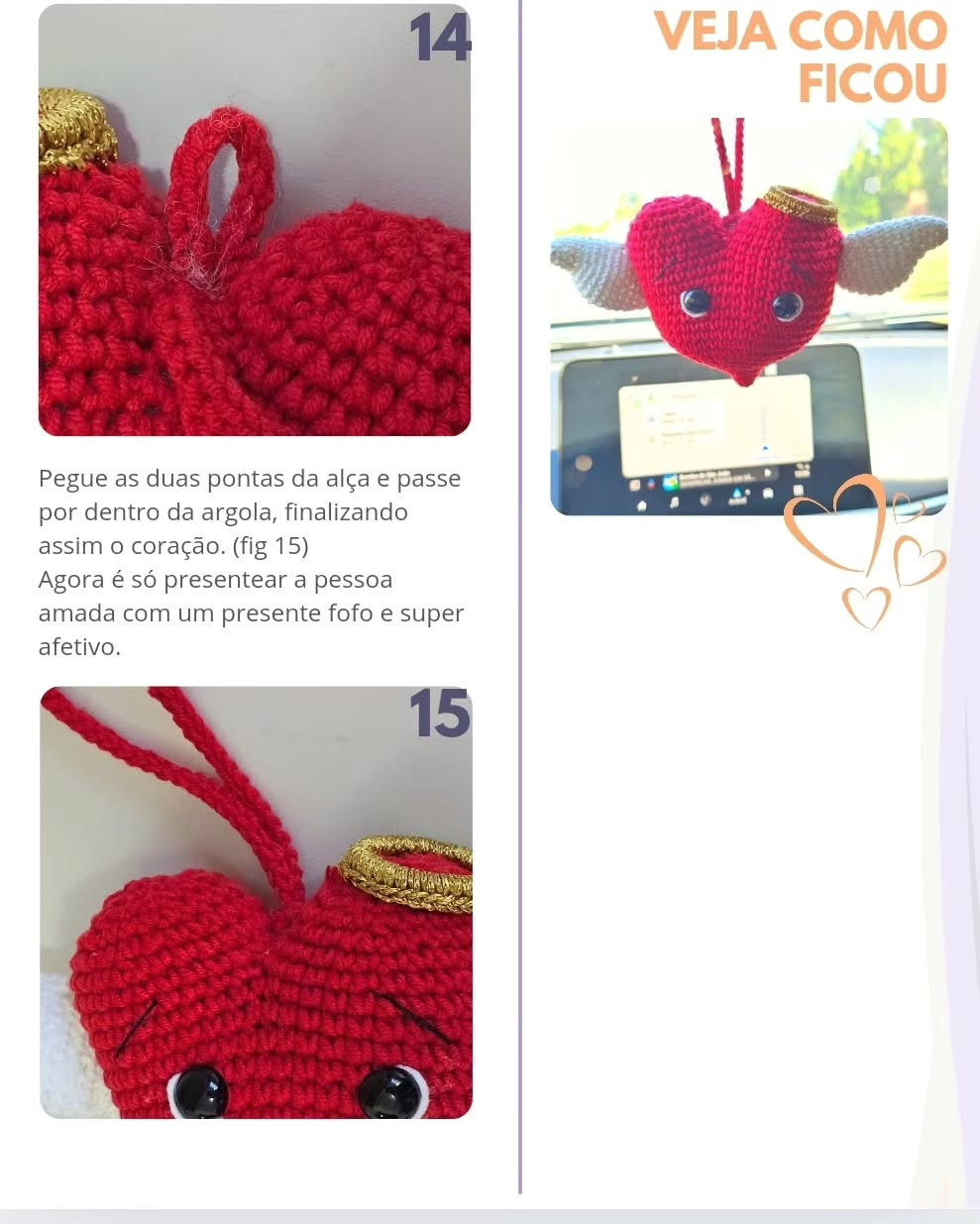 Coraçãozinho de crochê: Gráfico gratuito para amigurumi