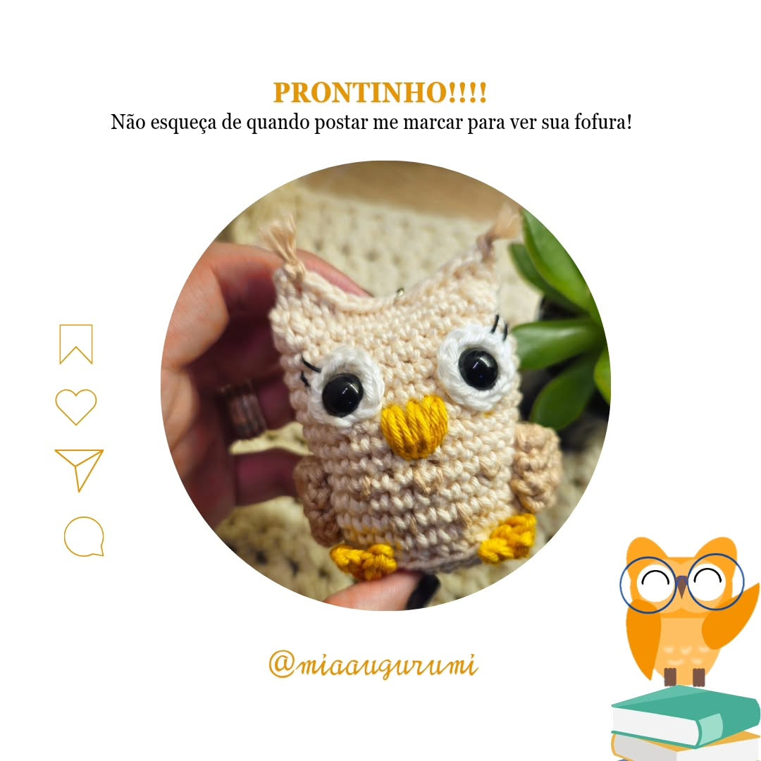 Corujinha Amigurumi: Gráfico de Receita Grátis
