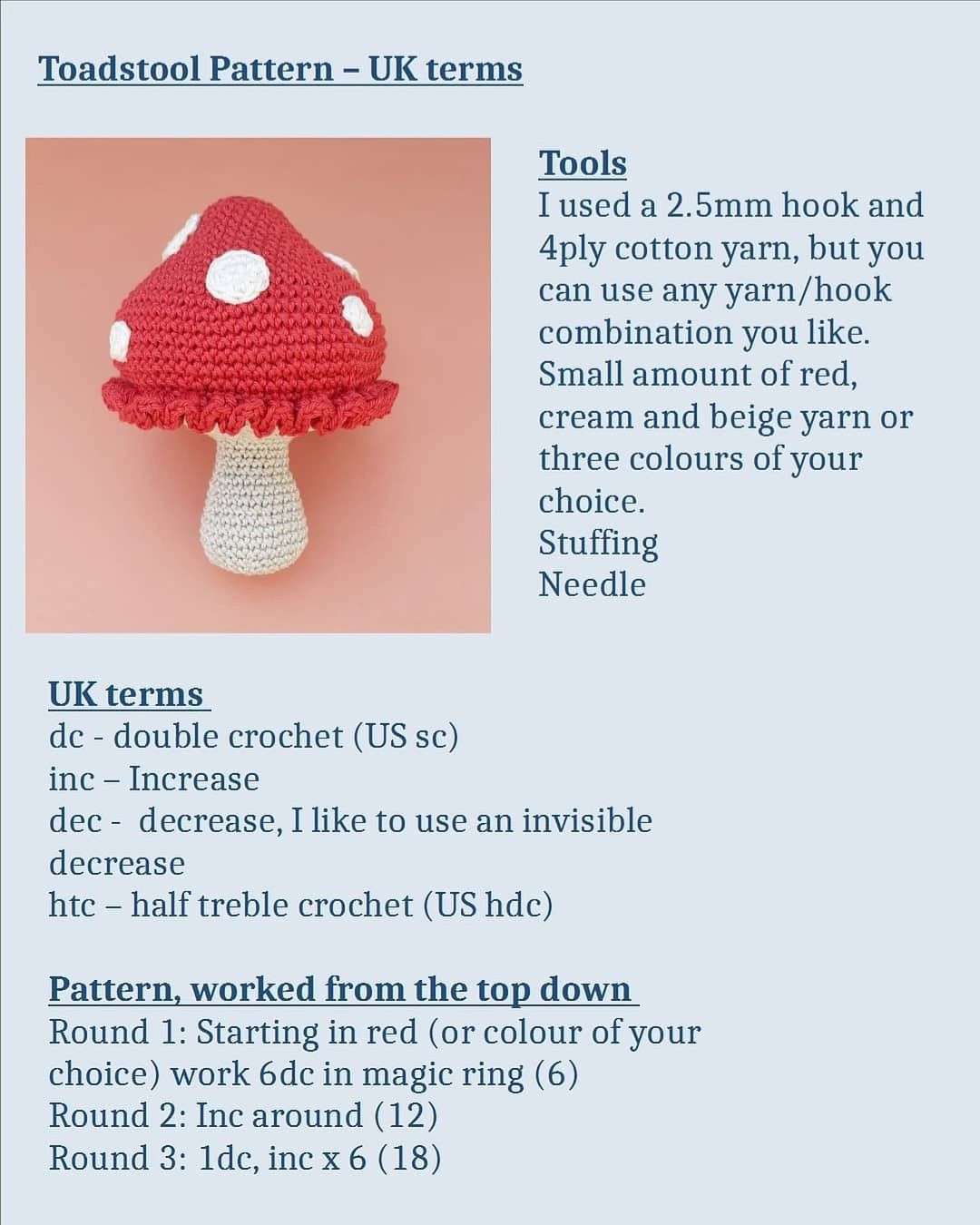 Crochet Adorable Mushroom: Free Pattern