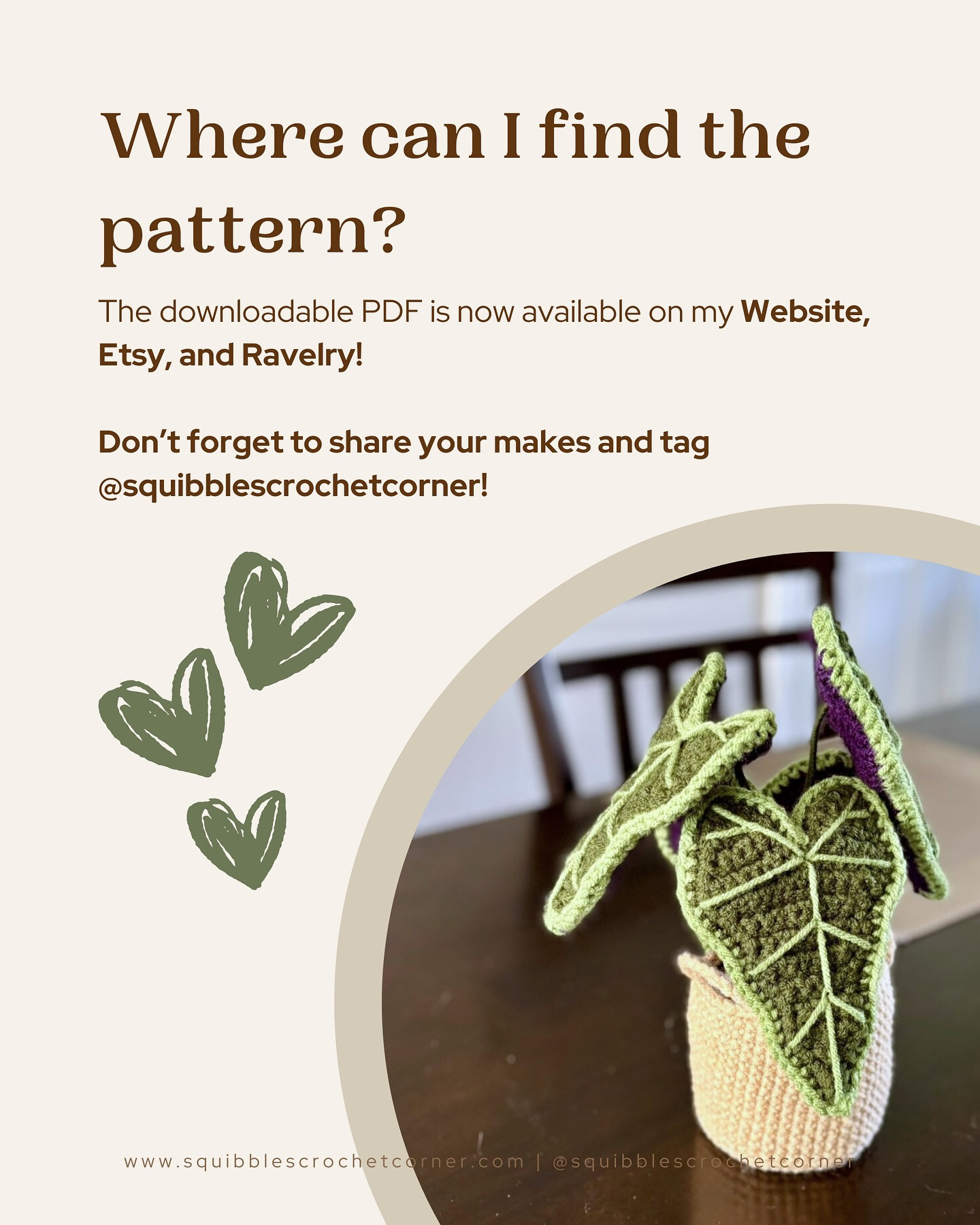 Crochet Alocasia Plant Pattern