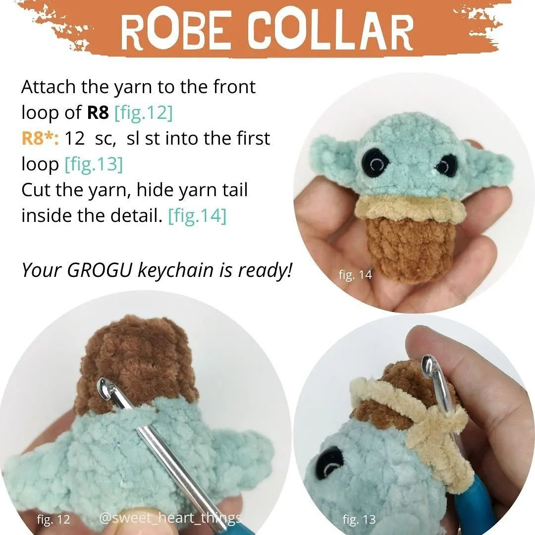 Crochet Baby Yoda Keychain: No-Sew Pattern