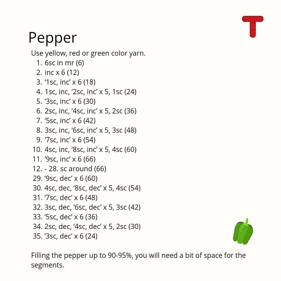 Crochet Bell Pepper Amigurumi: Free Pattern