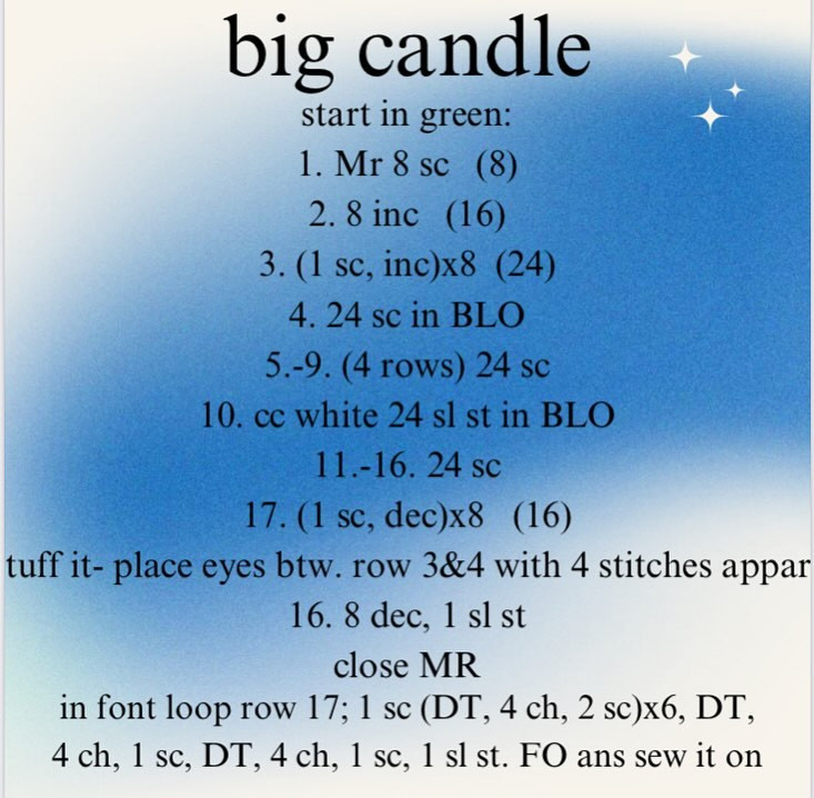 Crochet Big Candle Amigurumi Pattern: Low Sew Design