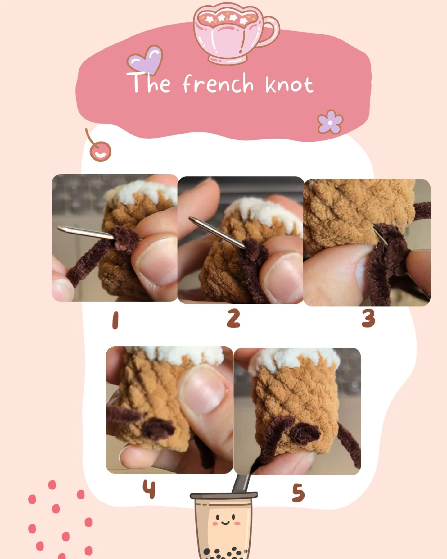 Crochet Boba Tea Charm Pattern