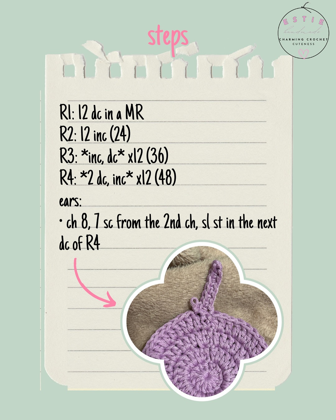 Crochet Bunny Coaster Pattern