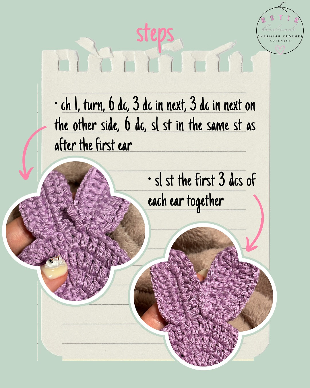 Crochet Bunny Coaster Pattern