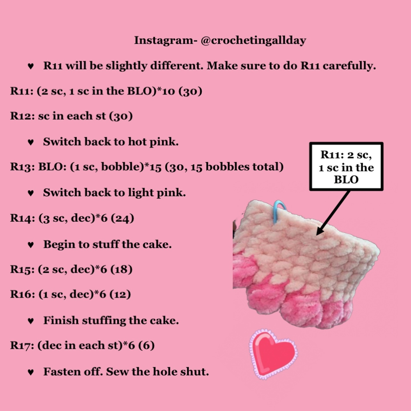 Crochet Cake Pincushion Pattern