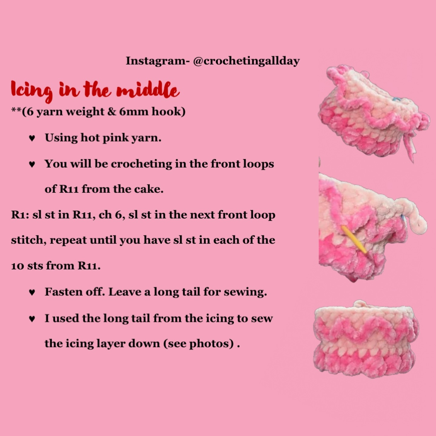 Crochet Cake Pincushion Pattern