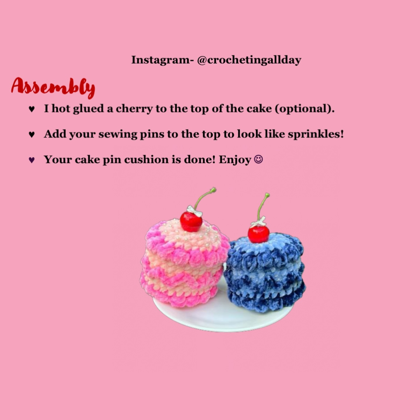 Crochet Cake Pincushion Pattern