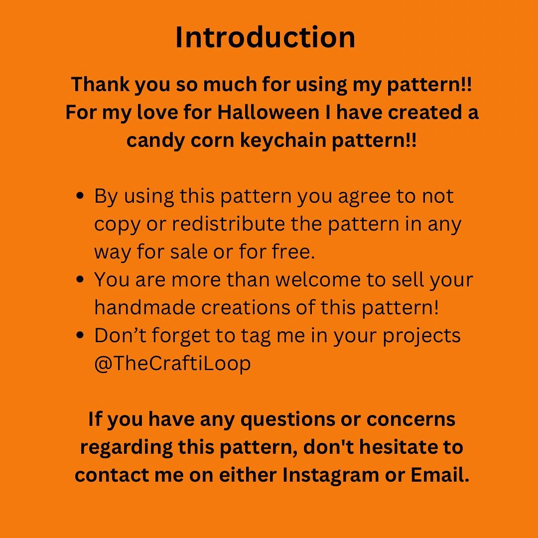 Crochet Candy Corn Keychain Pattern