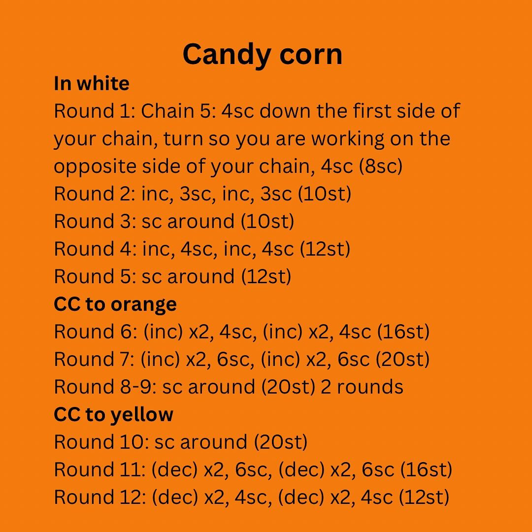 Crochet Candy Corn Keychain Pattern