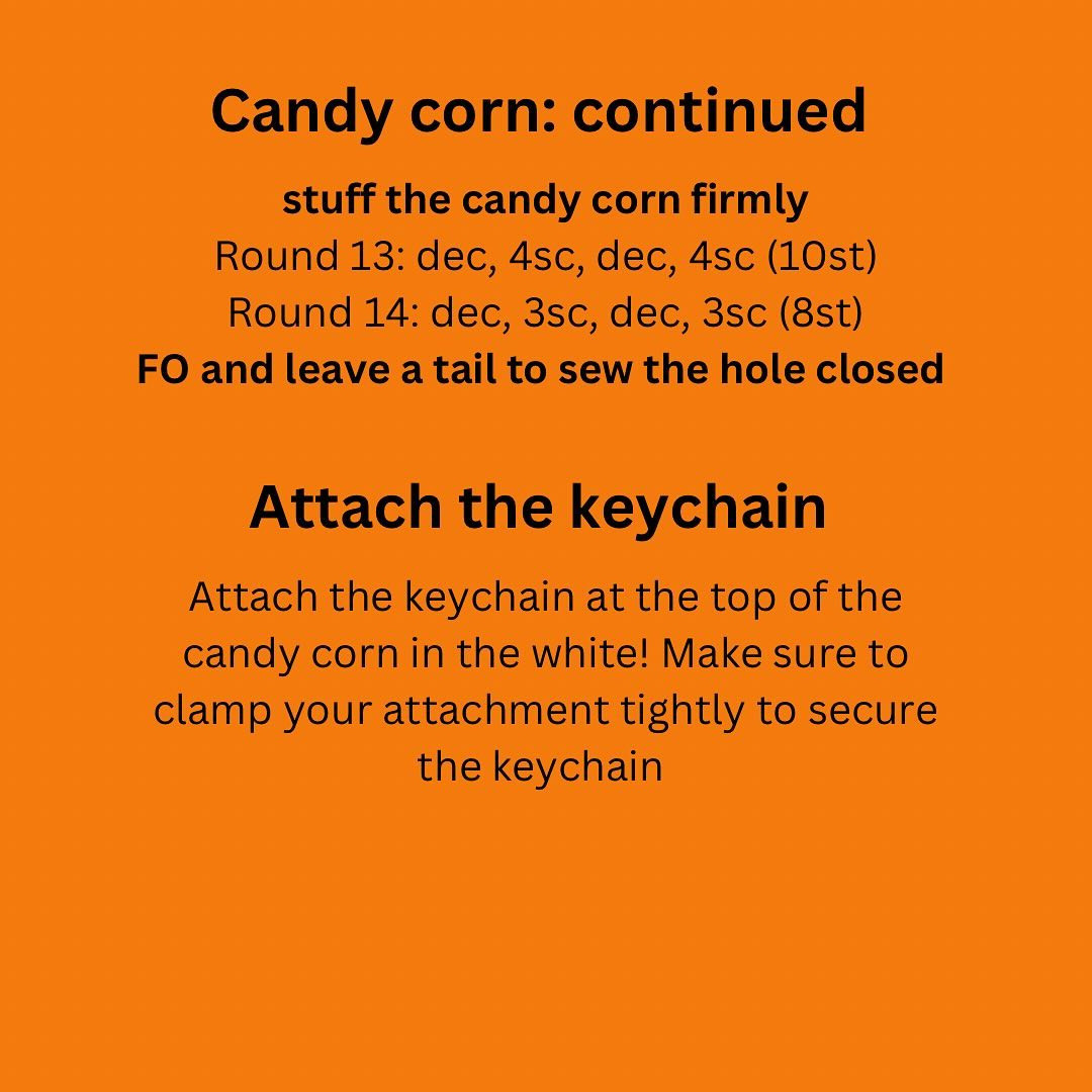 Crochet Candy Corn Keychain Pattern
