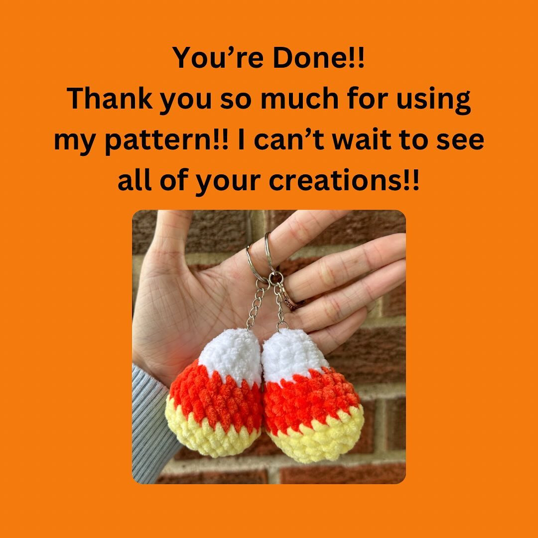 Crochet Candy Corn Keychain Pattern