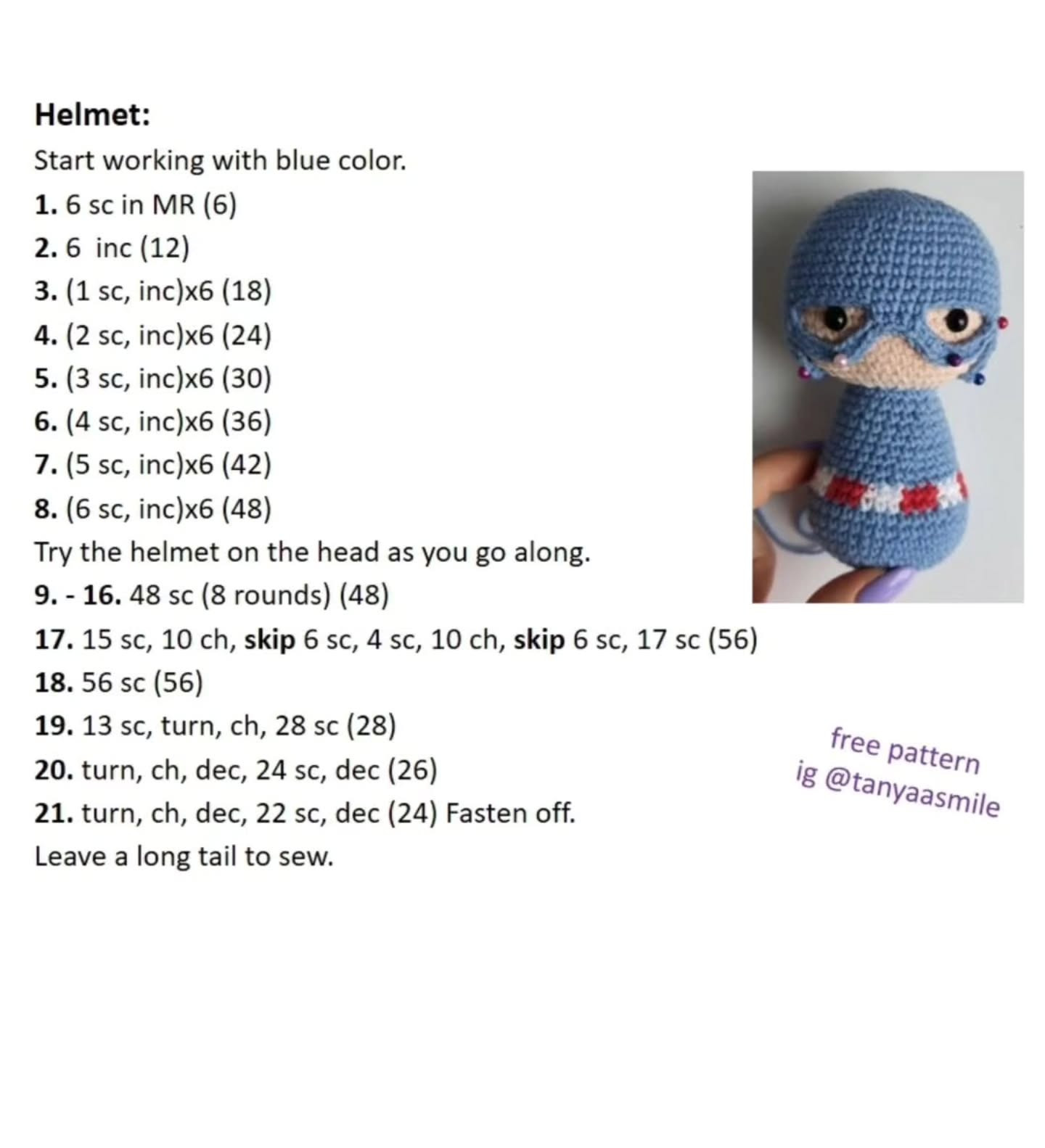 Crochet Captain America Amigurumi Pattern