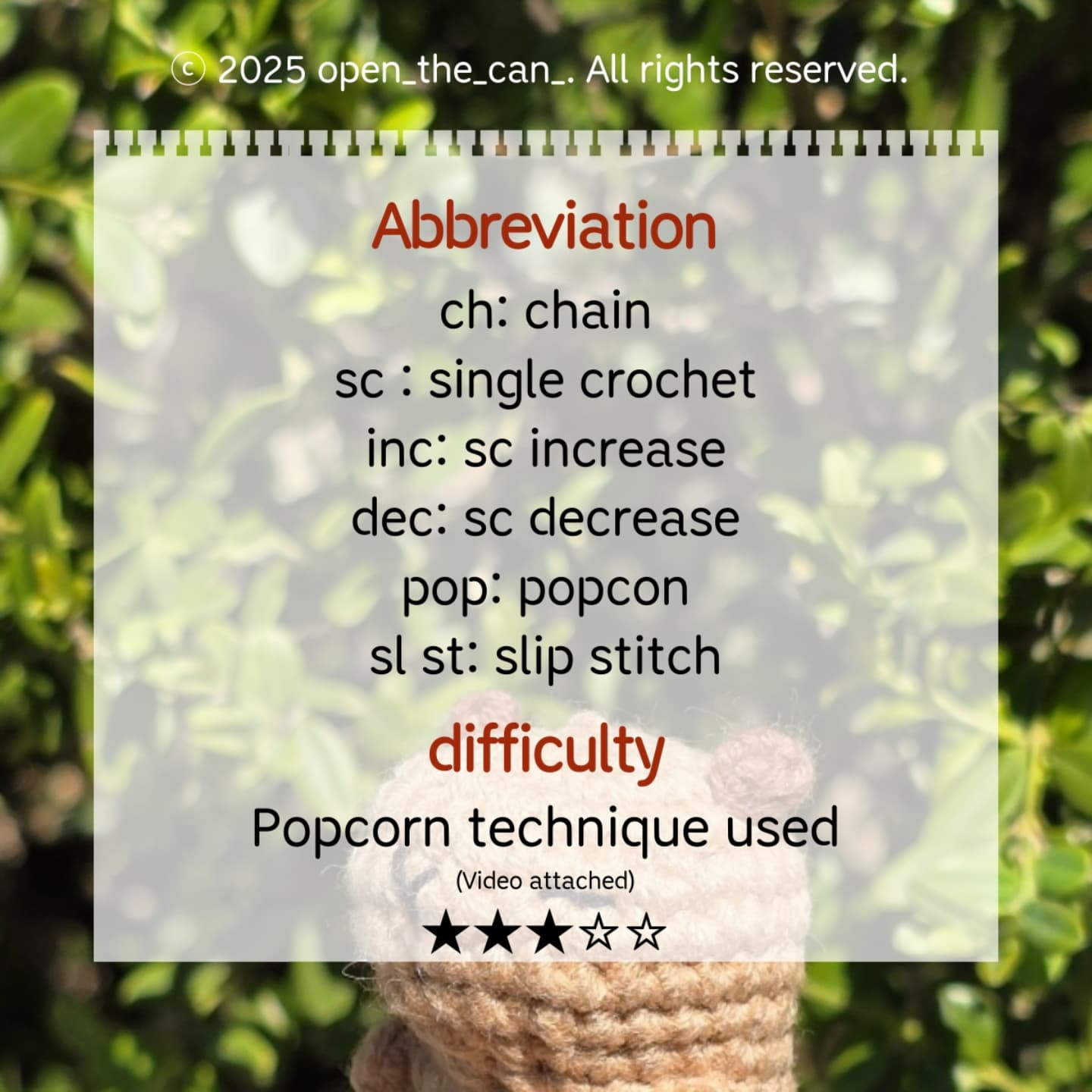 Crochet Capybara Babybara Pattern