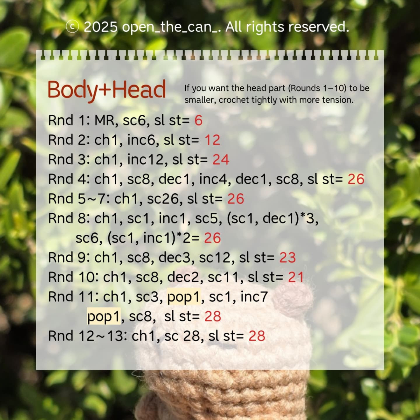 Crochet Capybara Babybara Pattern