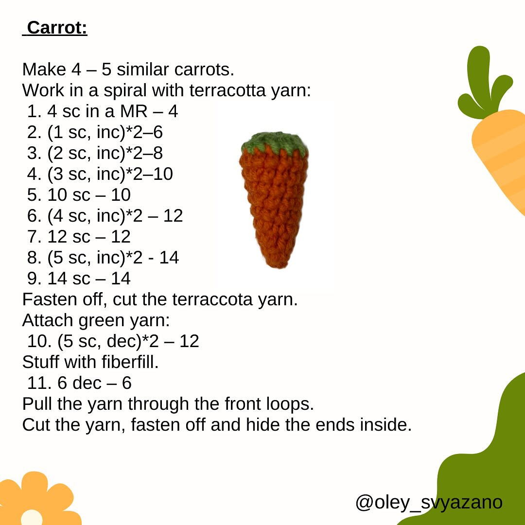 Crochet Carrot Basket Free Pattern