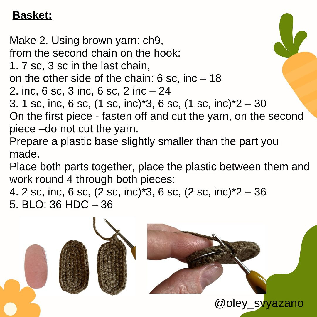 Crochet Carrot Basket Free Pattern