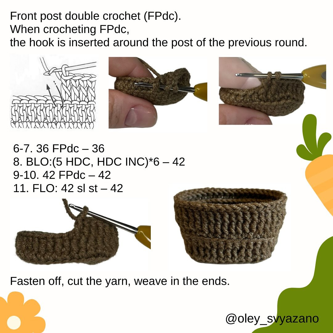 Crochet Carrot Basket Free Pattern