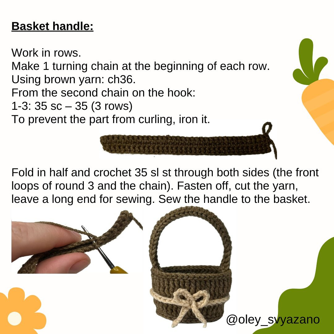 Crochet Carrot Basket Free Pattern