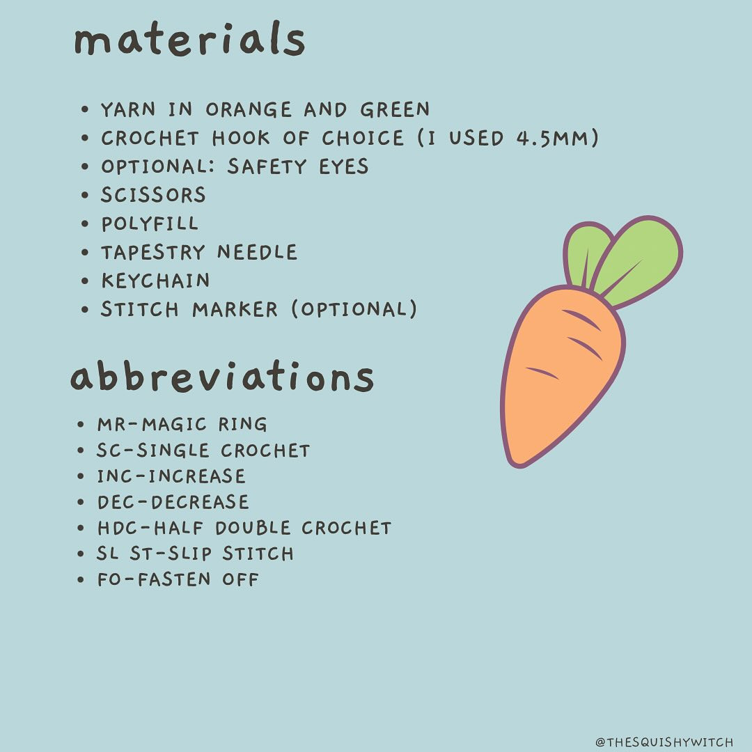 Crochet Carrot Keychain Pattern