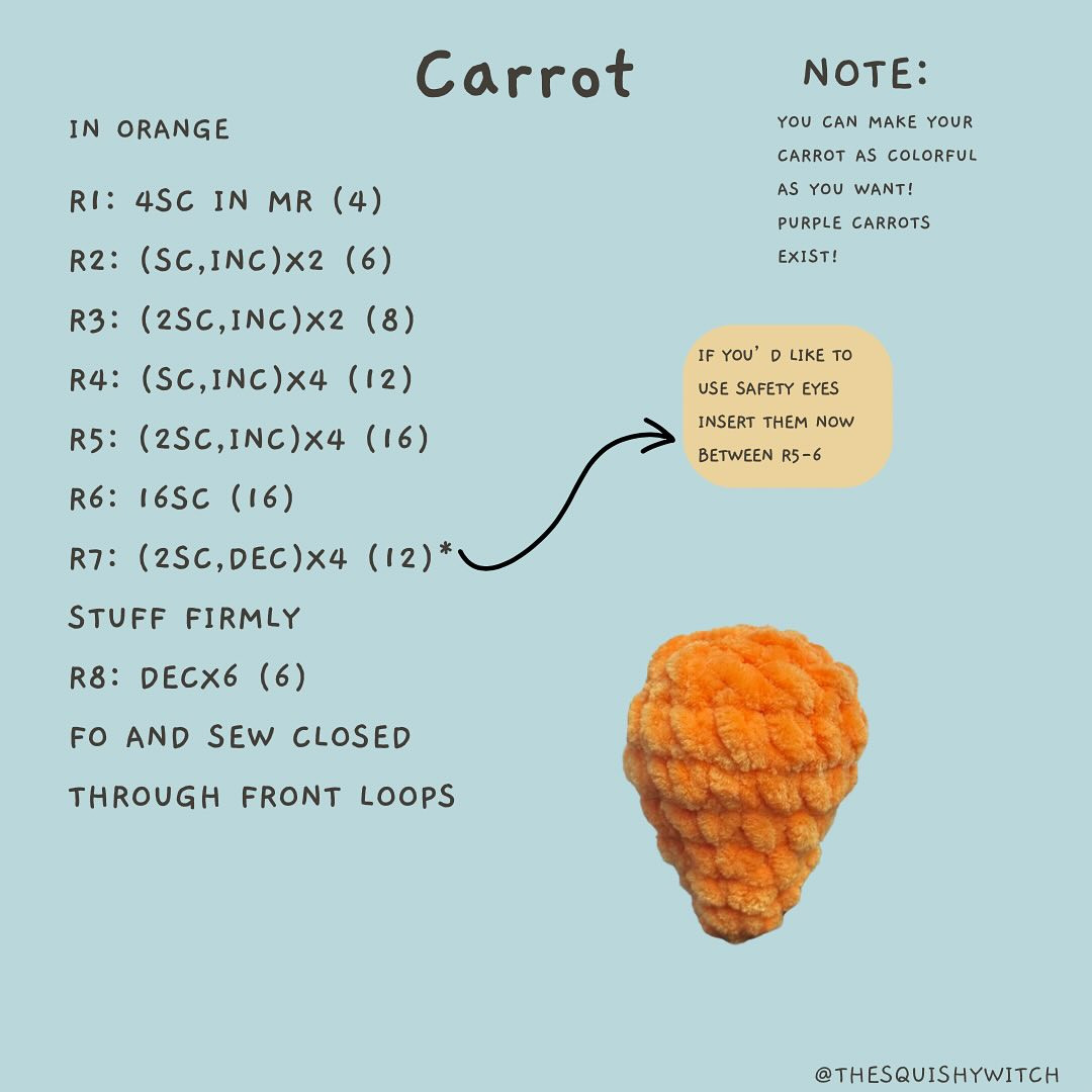 Crochet Carrot Keychain Pattern