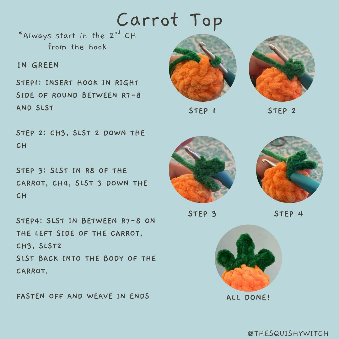 Crochet Carrot Keychain Pattern