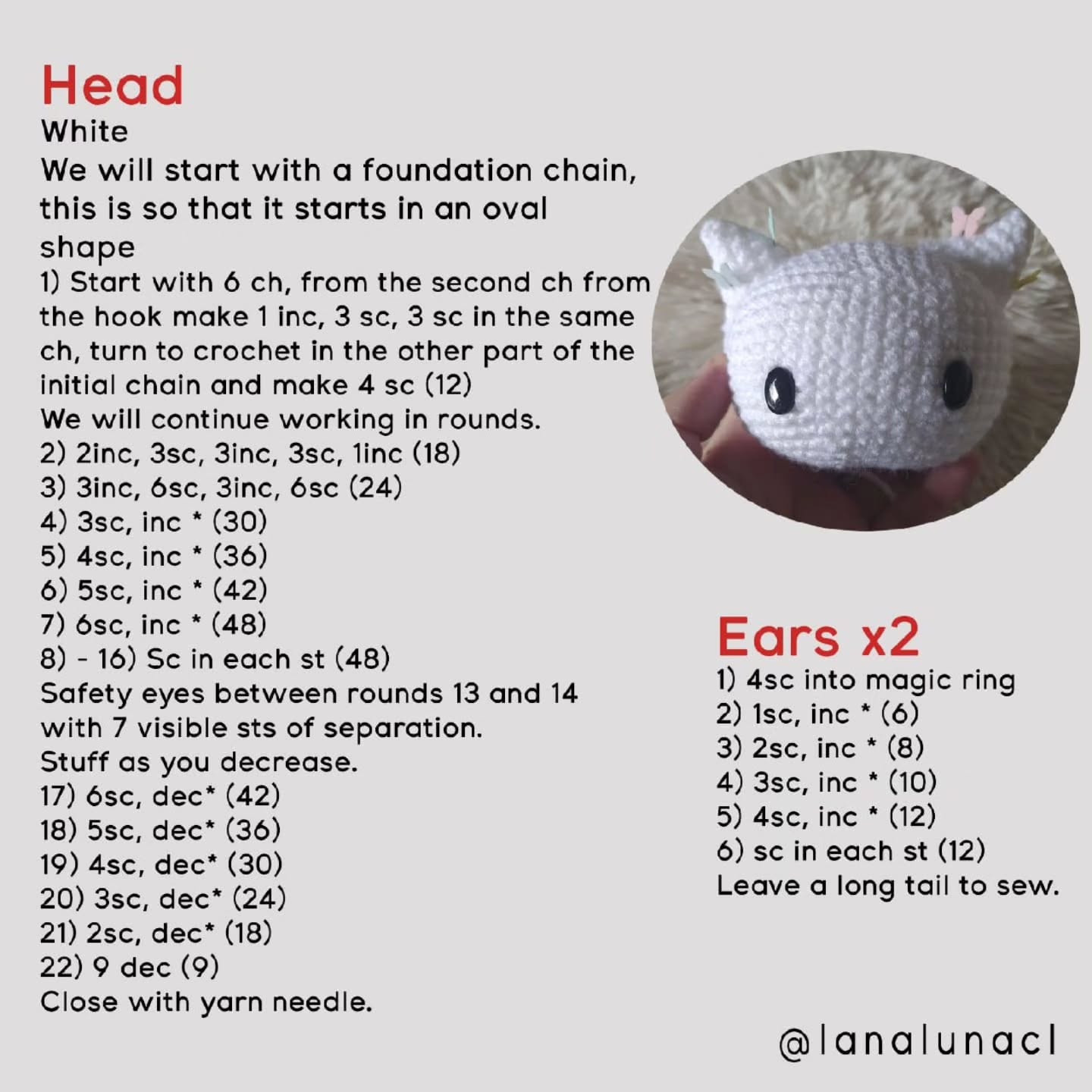 Crochet Christmas Kitty Amigurumi Free Pattern