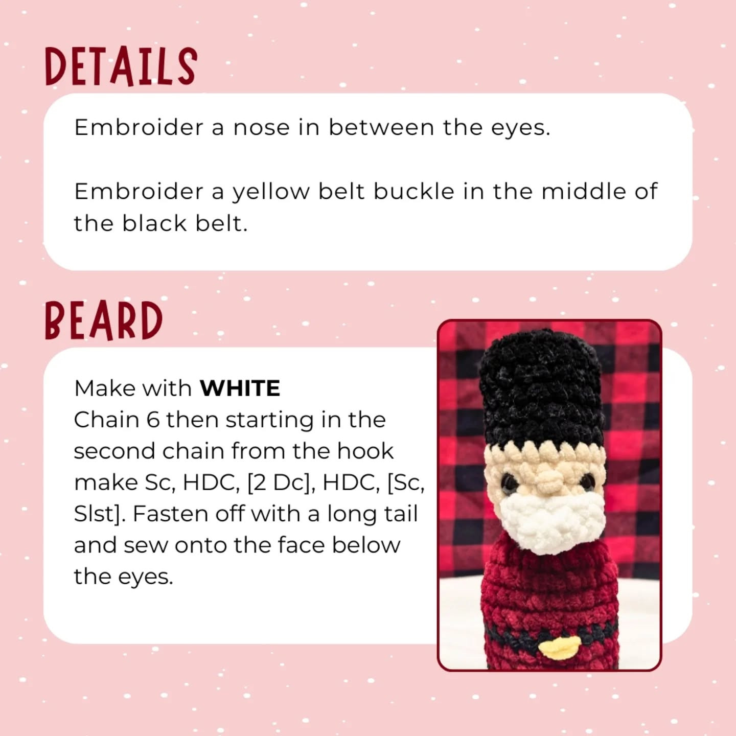 Crochet Christmas Nutcracker Amigurumi Pattern