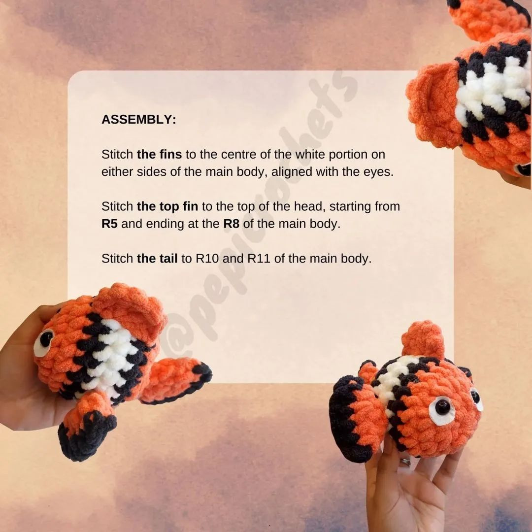 Crochet Clownfish Amigurumi Pattern