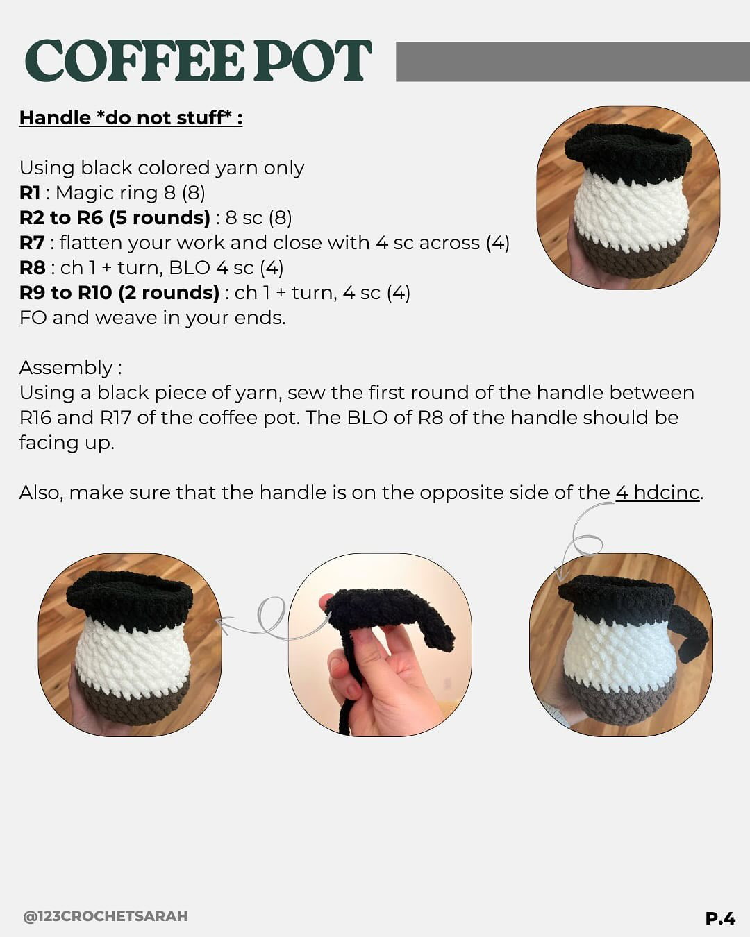 Crochet Coffee Set Pattern: Mug, Pot & Mascot!