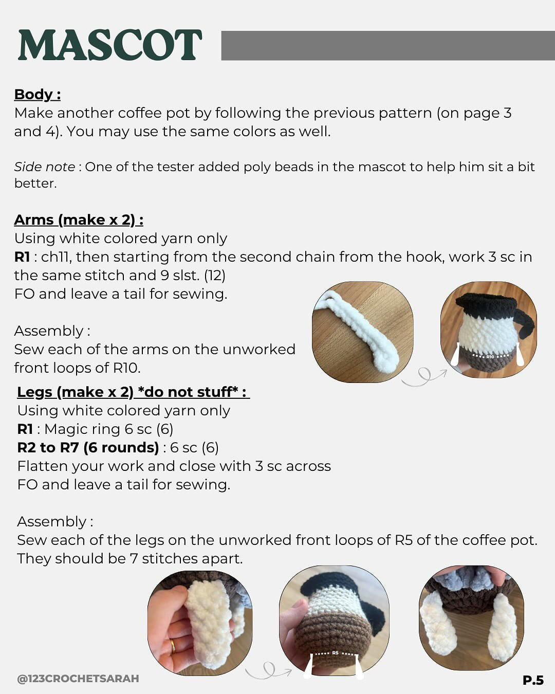 Crochet Coffee Set Pattern: Mug, Pot & Mascot!