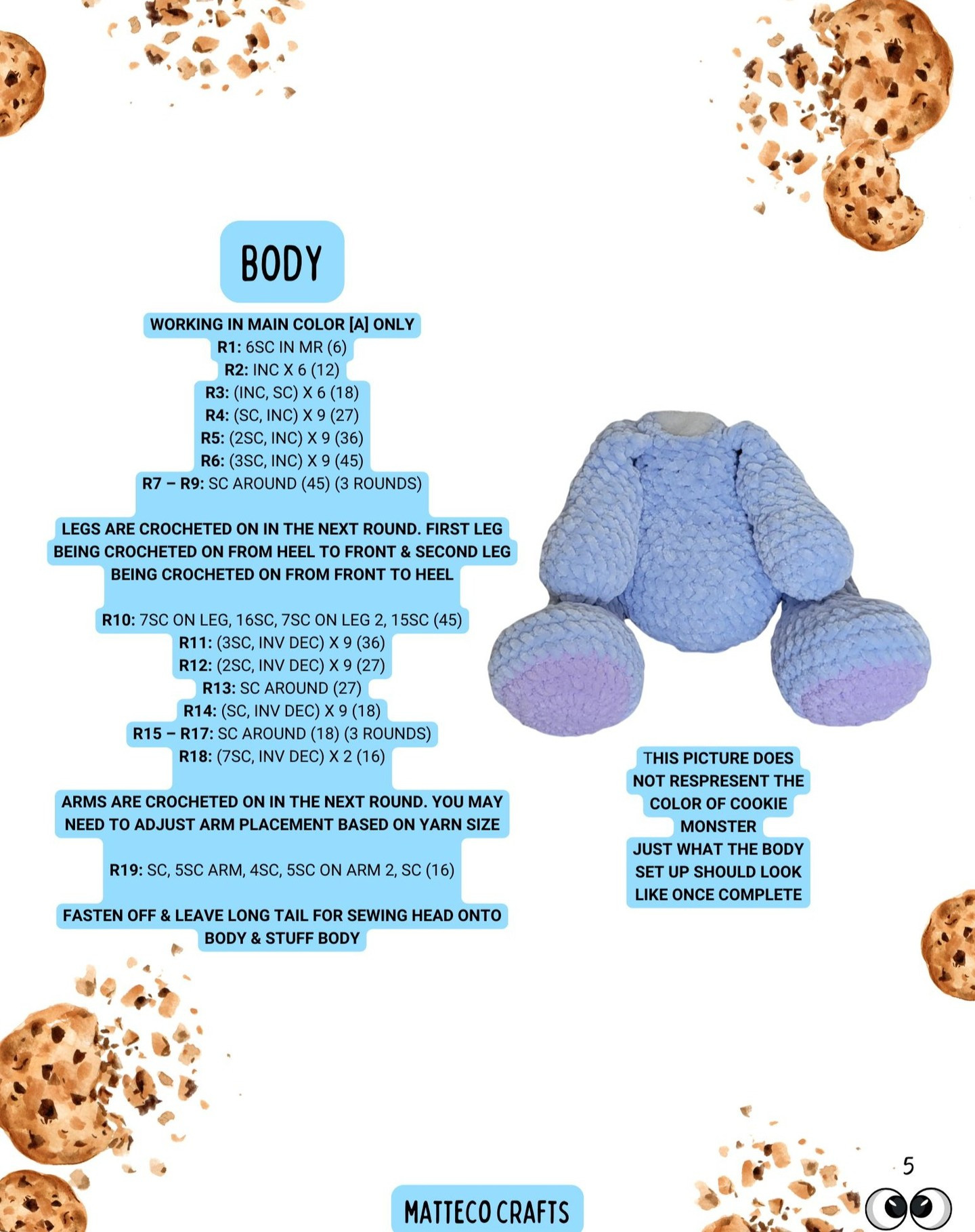 Crochet Cookie Monster Pattern