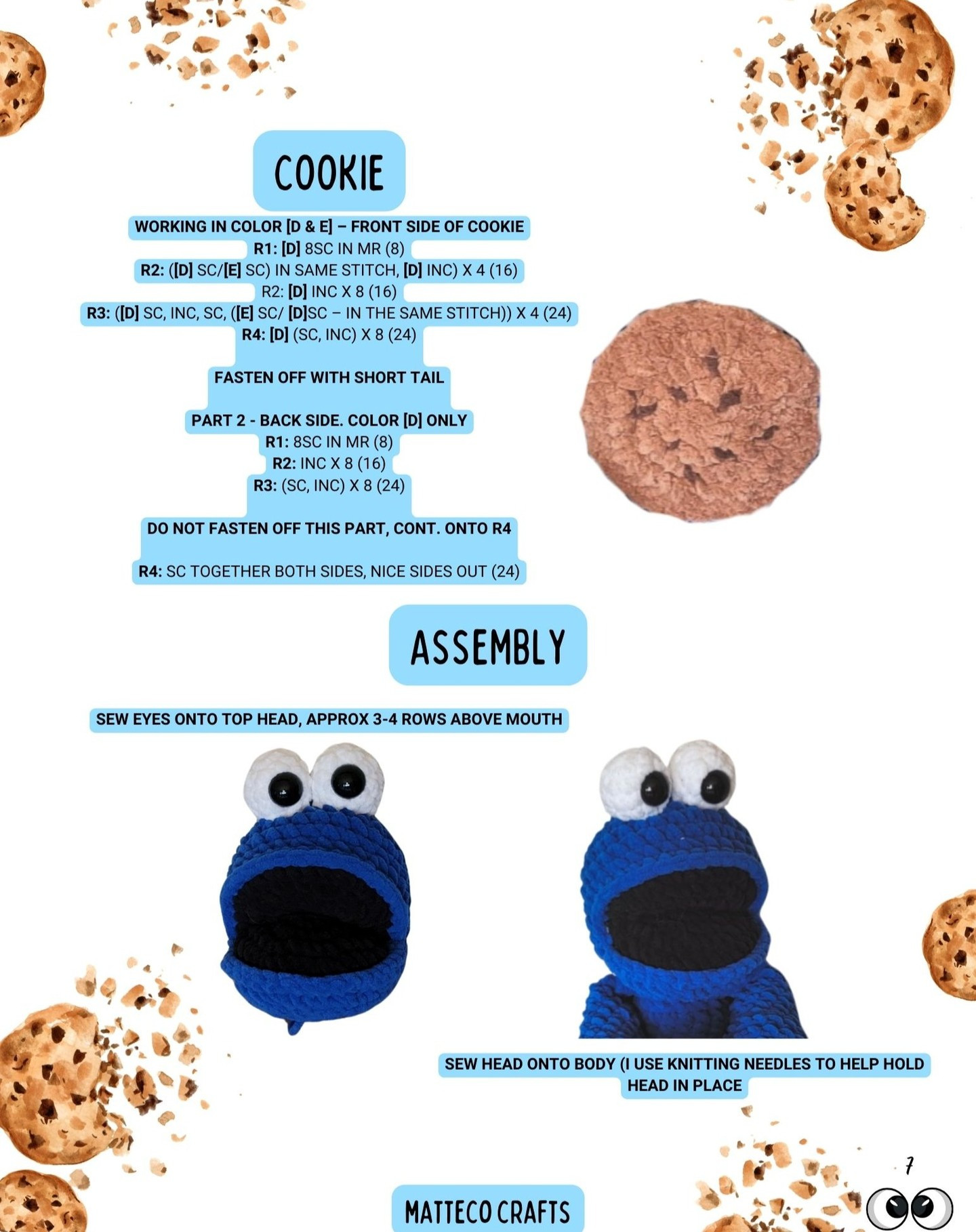 Crochet Cookie Monster Pattern