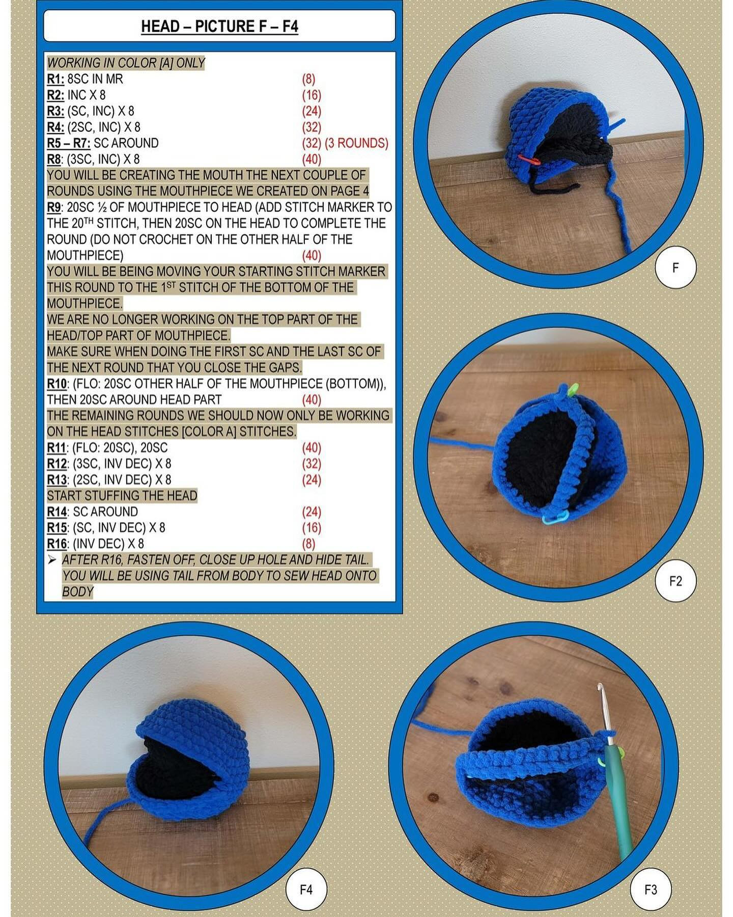 Crochet Cookie Monster Pattern: Low-Sew Design