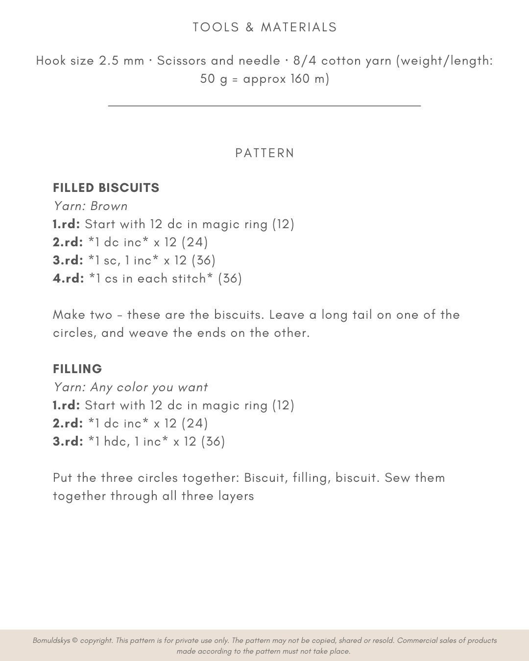 Crochet Cookie Pattern Chart